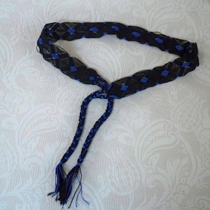 Vintage  Womens Accessory Large Woven Black Blue Belt  Women&#39;s Belt