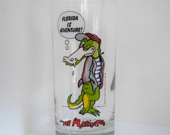 Vaso vintage de cocodrilo para servir, colección de aventuras en Florida "El Florigator", fabricado en Francia en 1988. Navegación.