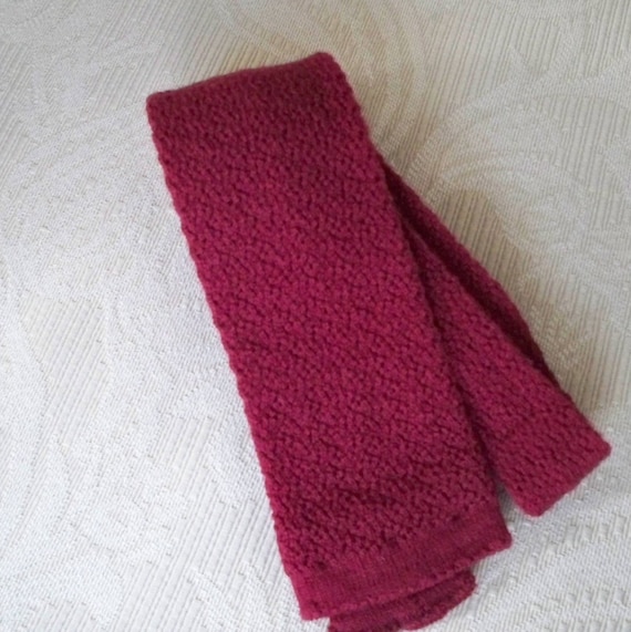 Vintage Accessory Necktie Dark Red Maroon Crochet… - image 1