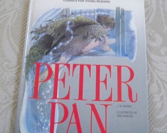 Vintage Book Children's Literature "Peter Pan" by Barrie Illustrated in Color Classic for Young Readers 1992