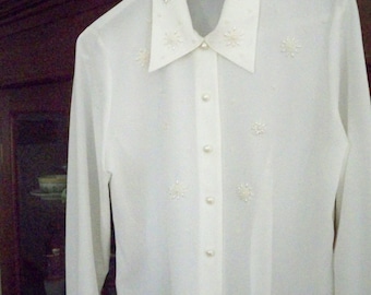 Women's Clothing Blouse Tess Petite Long Sleeve Blouse Hong Kong Size 8P