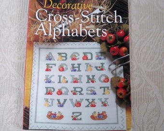 Vintage Decorative Cross Stitch Pattern Book "Cross Stitch Alphabets"