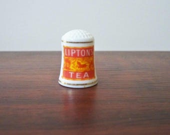 Vintage Porcelain Thimble Lipton's Tea Country Store Series 1980