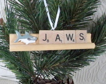 Beach House Shark Scrabble Ornament Jaws Inspired Seashore Decor