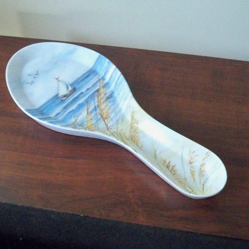 Vintage Spoon Rest Beach House Cottage Sailboat Keller Charles