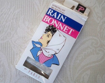 Vintage Accessory Women's Clear Plastic Rain Bonnet New Original Box