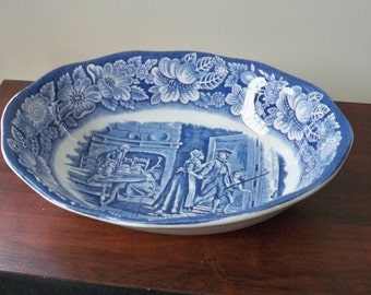 Vintage Dining Liberty Blue Vegetable Bowl Blue and White Transferware