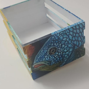Hand Painted small Wooden Crate Box