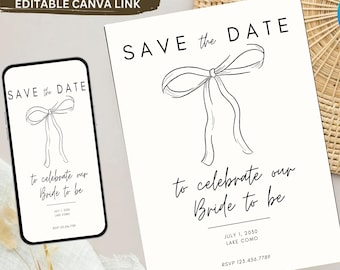 Bride to Be Bridal Shower Invitation, Bee Bridal Shower Invite, Bee Floral Bridal Shower, Editable Bee Bridal Shower Template
