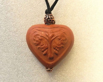 Heart Shaped Terra Cotta Necklace Urn