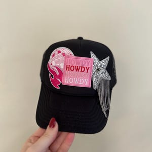 Fun Howdy trucker hat with multiple patches