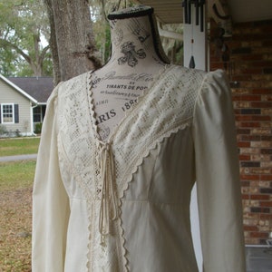 Gunne Sax Dress Black Label Cream Cotton and Lace Size 13 - Etsy