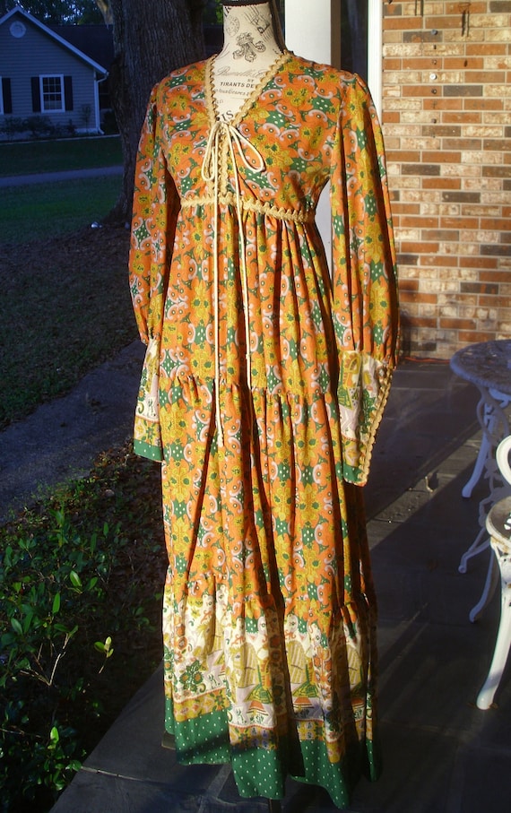 Gunne Sax Black Label Horseman Dress 1969 Rare Co… - image 1