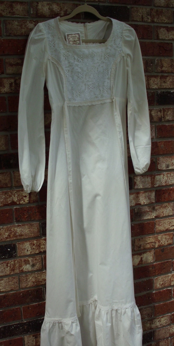 Gunne Sax Dress Lace and Poplin Large Vintage 11 - image 2