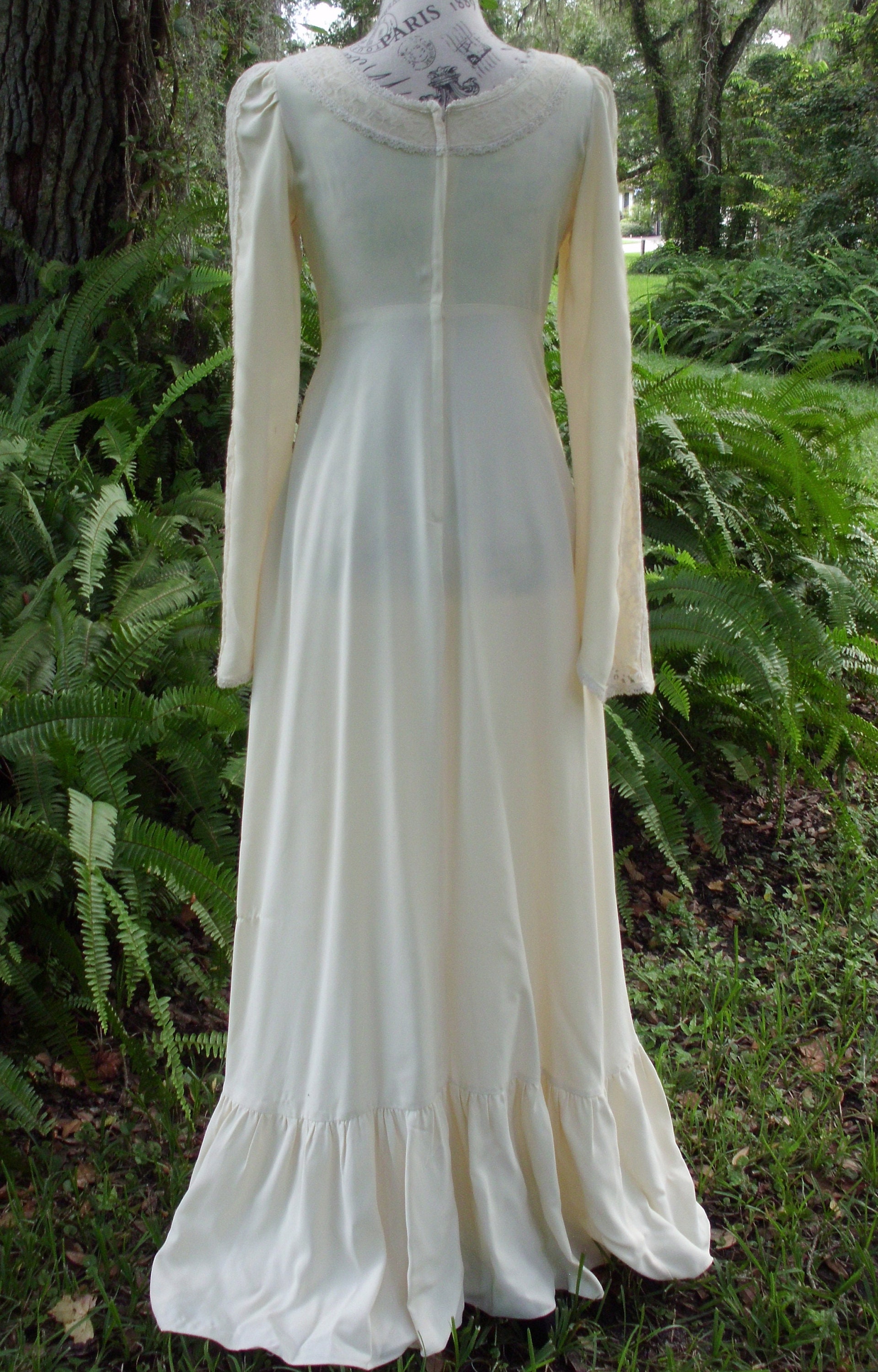 Gunne Sax Black Label Dress Ren Style in Cream With Tie Corset | Etsy