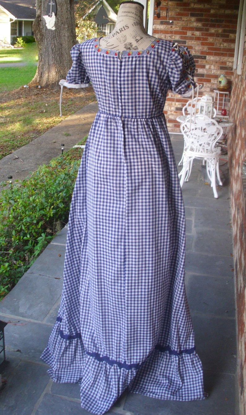 Gunne Sax Black Label Maxi Dress Blue and White Gingham With - Etsy