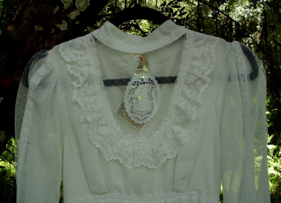 Gunne Sax Medallion Dress Romance Style in White S