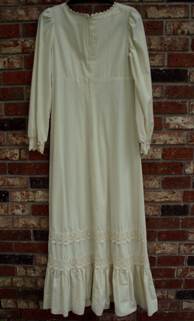 Gunne Sax Dress Black Label Cream Cotton and Lace Size 13 | Etsy