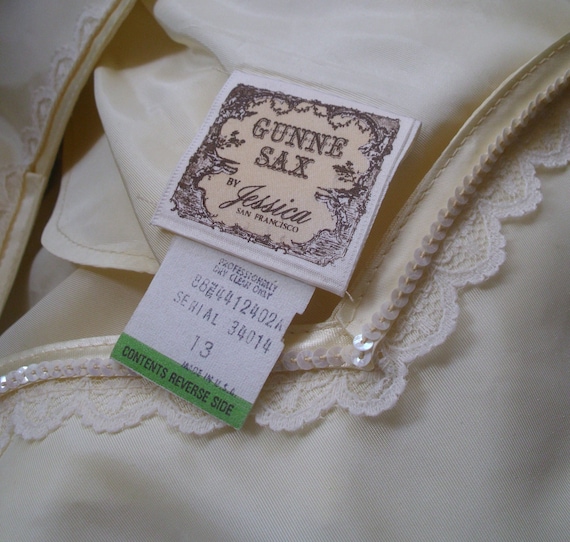 Gunne Sax Dress  Cream Taffeta and Satin Size 13 … - image 10