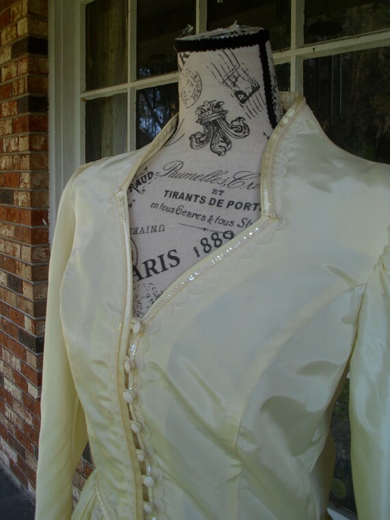 Gunne Sax Dress  Cream Taffeta and Satin Size 13 … - image 8