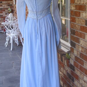Black Label Gunne Sax Dress Ren Style in Blue Voile and Lace Size 11 - Etsy