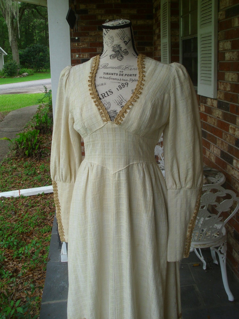 Gunne Sax Black Label Dress Ren Style in Cream Cotton - Etsy