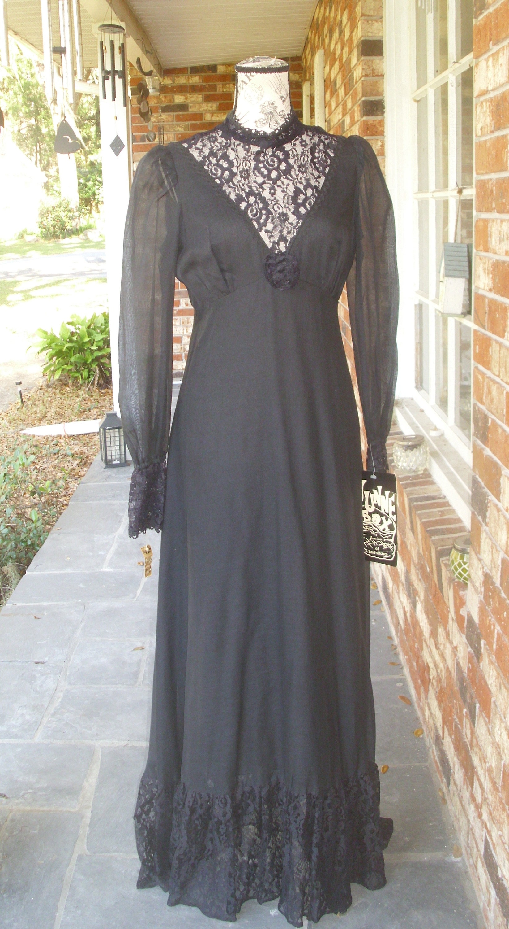 Black Label Gunne Sax Dress in Black Size 13 Deadstock - Etsy