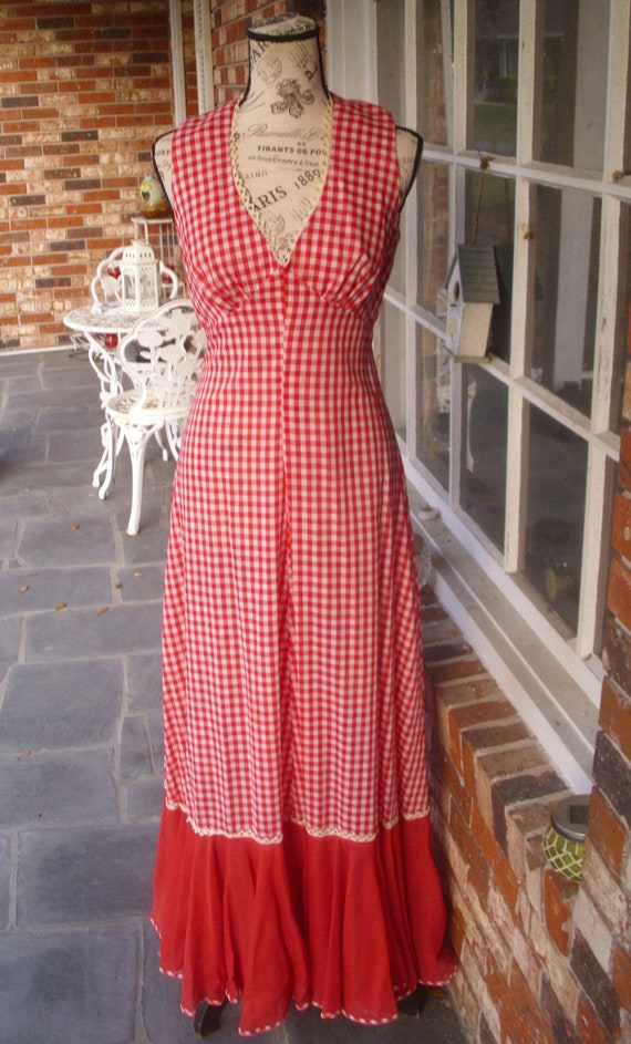 Red Gingham Dress and Shawl by Arpeja Young Innocent… - Gem