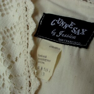 Gunne Sax Dress Black Label Cream Cotton and Lace Size 13 - Etsy