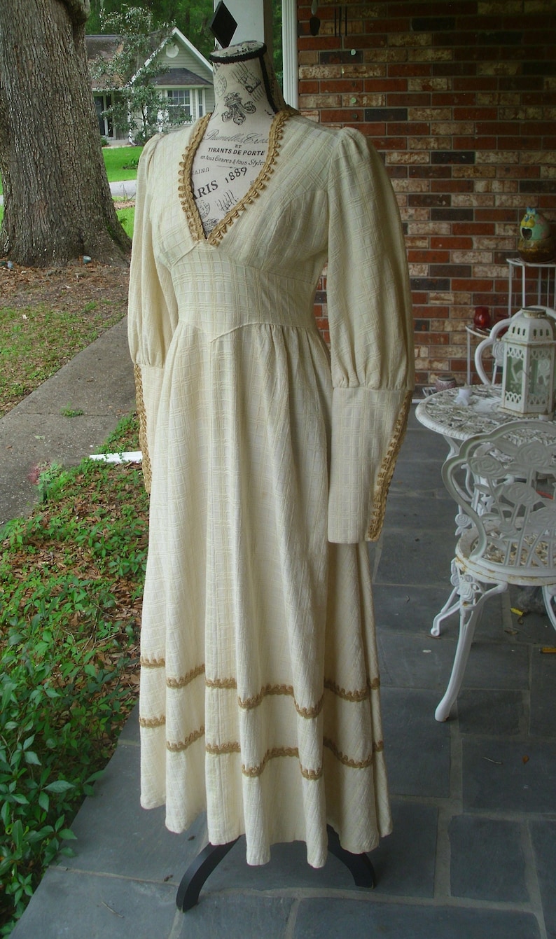 Gunne Sax Black Label Dress Ren Style in Cream Cotton - Etsy