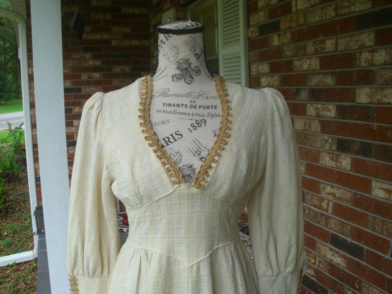 Gunne Sax Black Label Dress Ren Style in Cream Cotton - Etsy