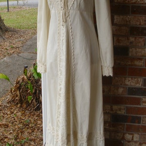 Gunne Sax Dress Black Label Cream Cotton and Lace Size 13 - Etsy