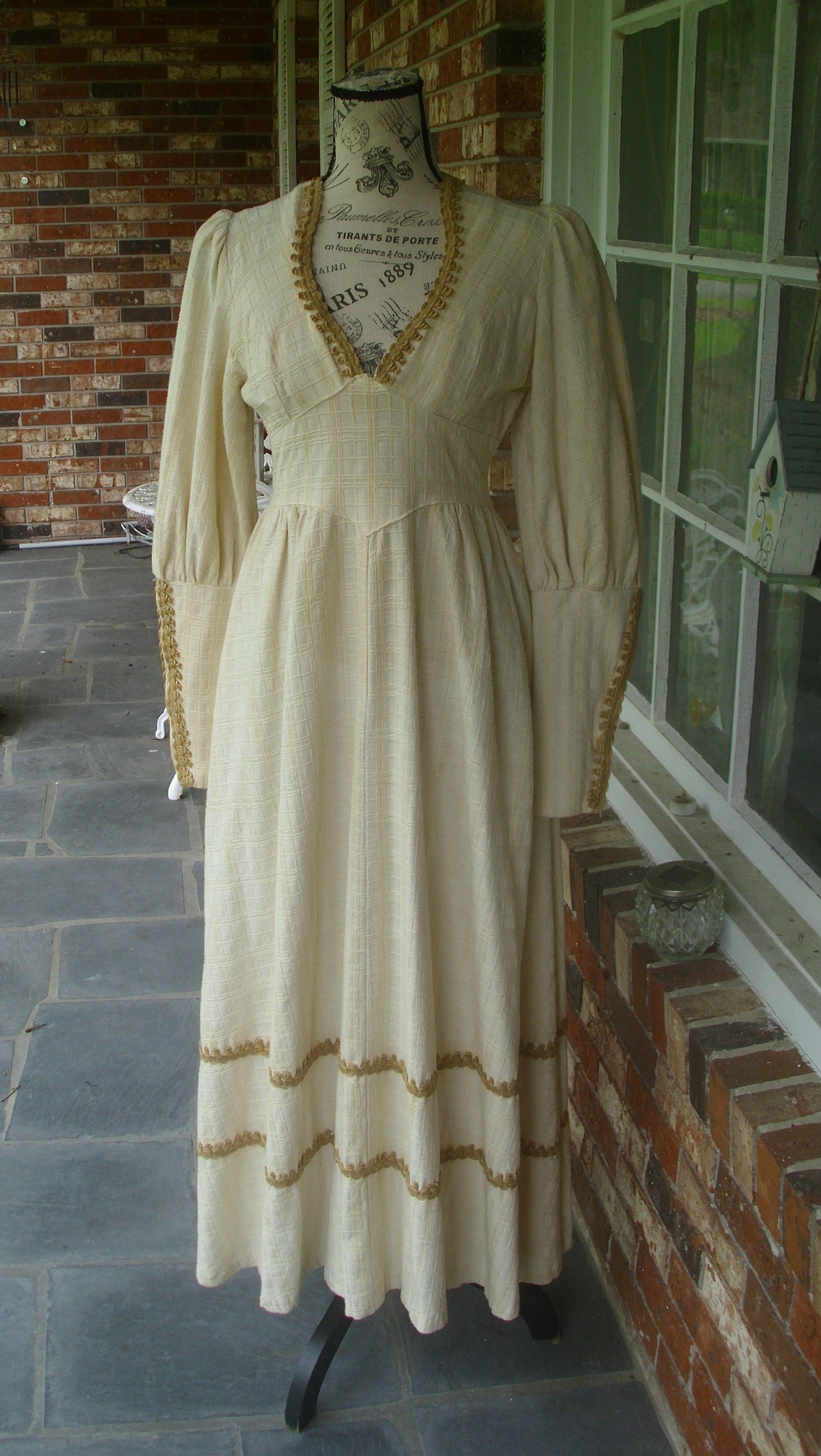 Gunne Sax Black Label Dress Ren Style in Cream Cotton - Etsy