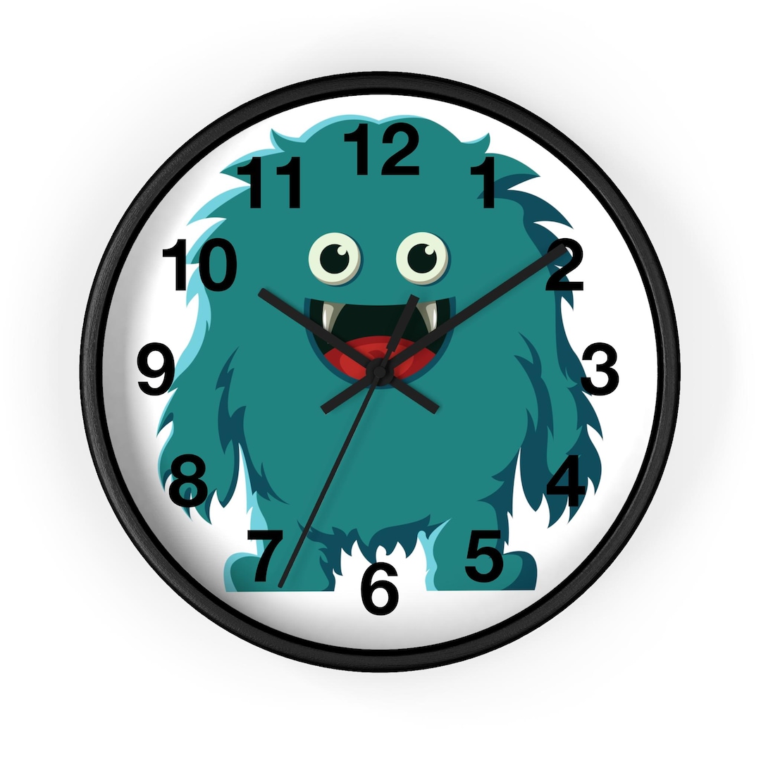 Little Blue Monster Wall Clock - Etsy