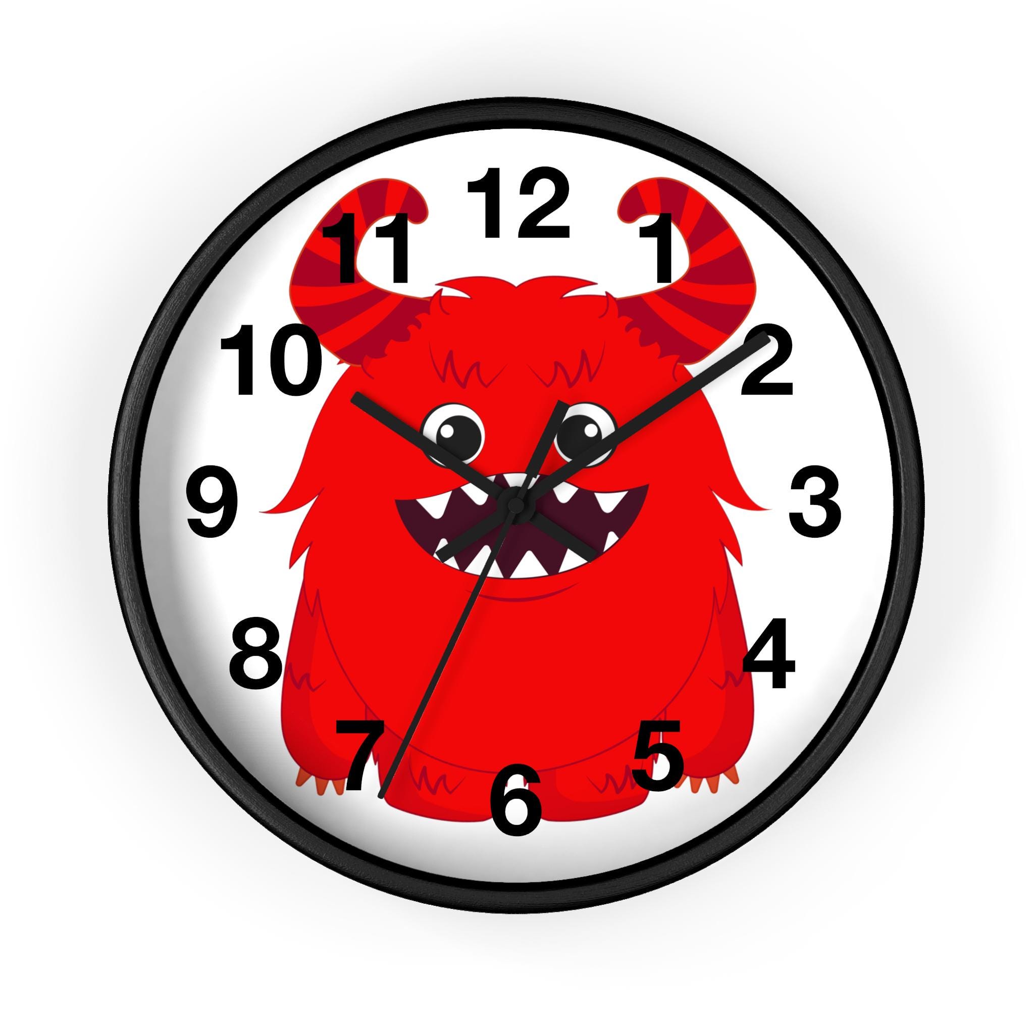 Little Red Monster Wall Clock - Etsy
