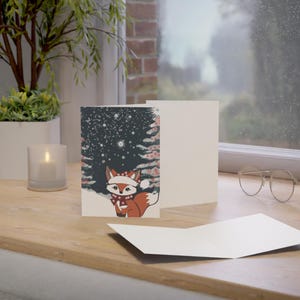 Festliche Fuchs-Grußkarten - Winterferienkarten, Weihnachtskarten, süße Tierkarten, saisonale Grüße, Kartenset