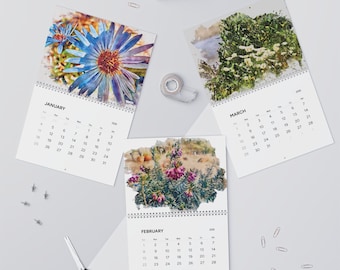Calendario da parete floreale ad acquerello 2026 / Calendario d'arte botanica di 12 mesi