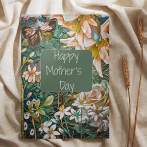 Blumen Muttertag Grußkarten Set, schöne Karten zum Muttertag, Nachdenkliches Geschenk, Natur inspirierte Grüße, Handgefertigte Karten