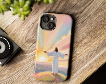 Religious Phone Cases, Jesus Sunrise Cover Art Gloss & Matte Finish, iPhone Samsung Google Models, Durable, Christian Gifts