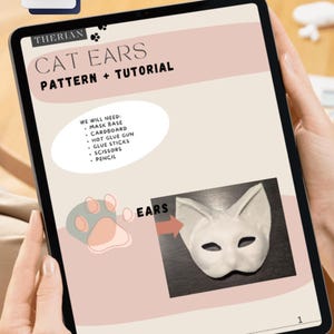 Guida fai-da-te: tutorial sulle orecchie di Therian + modello digitale modello PDF Cosplay Gear Cat Mask economico