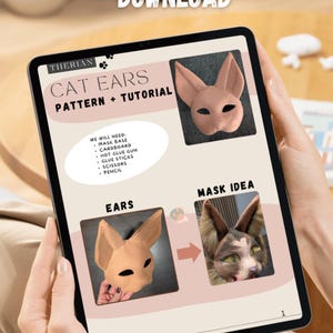 Guida fai-da-te: tutorial sulle orecchie di Therian + modello digitale modello PDF Cosplay Gear Cat Mask economico