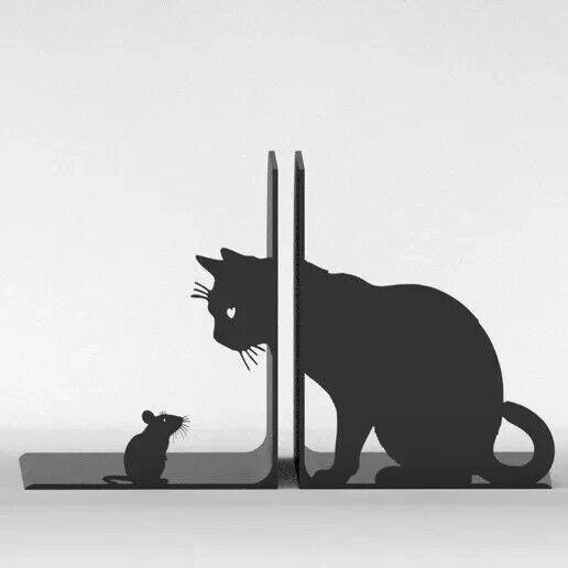 Cat & Mouse Bookends. Bookends para amantes de livros. Bons leitores, livros