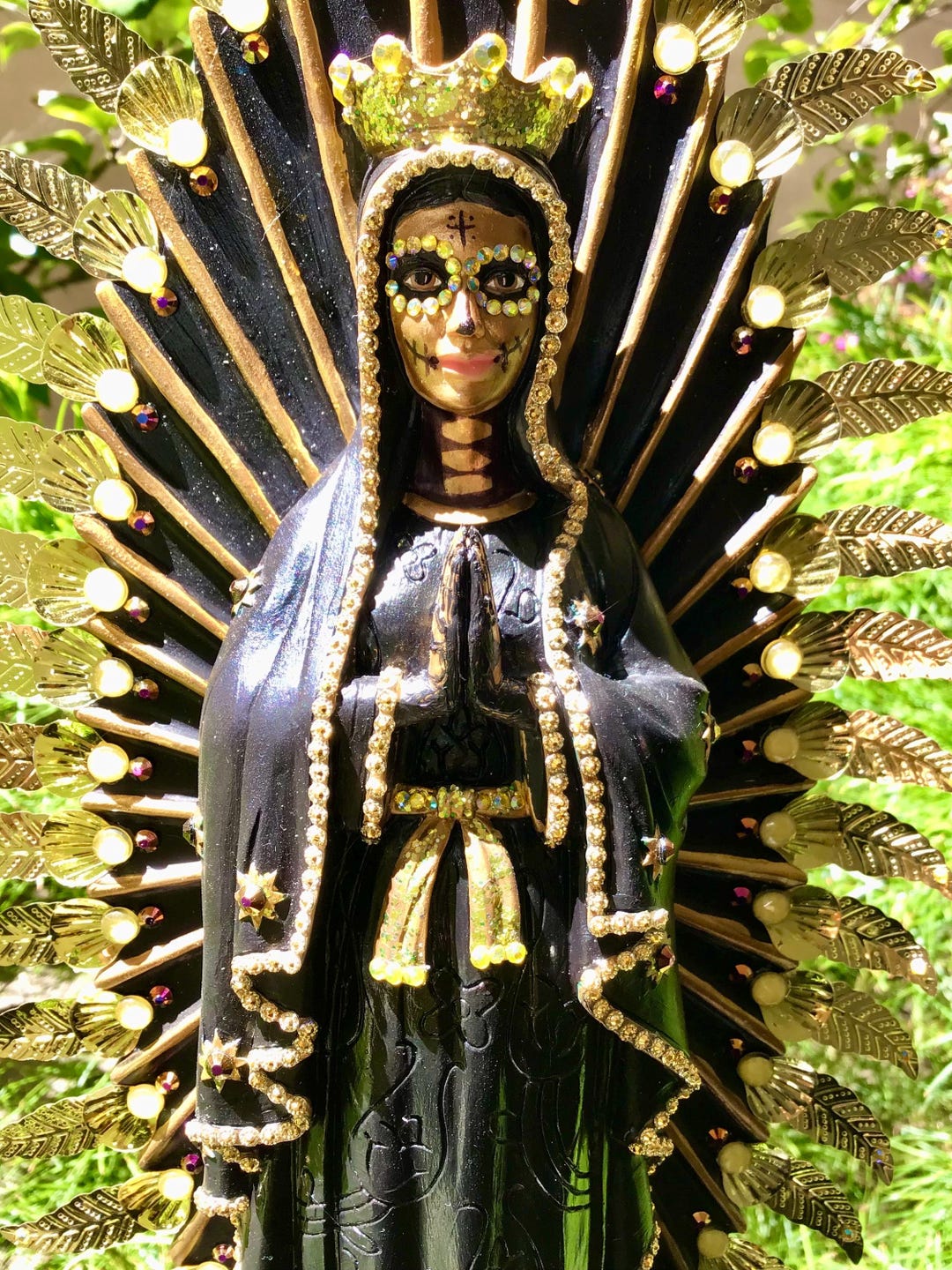 OOAK Virgen De Guadalupe Dia De Los Muertos Calavera Mexican