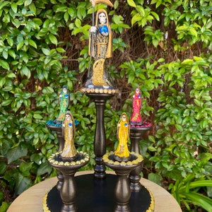 OOAK Santa Muerte La Flaca Mictlantecuhtli Sensenmann Mexikanische Statue Skulptur Altar