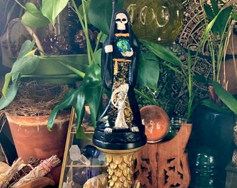 チャカチャカ　ミラグロ+サンタムエルテ2体 OOAK 宗教的なブラック サンタ ムエルテ ラ フラカ ミクトラン