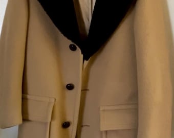 Vintage Men’s Pendleton Wool Coat Faux Fur Mid Length 1960s 1970s