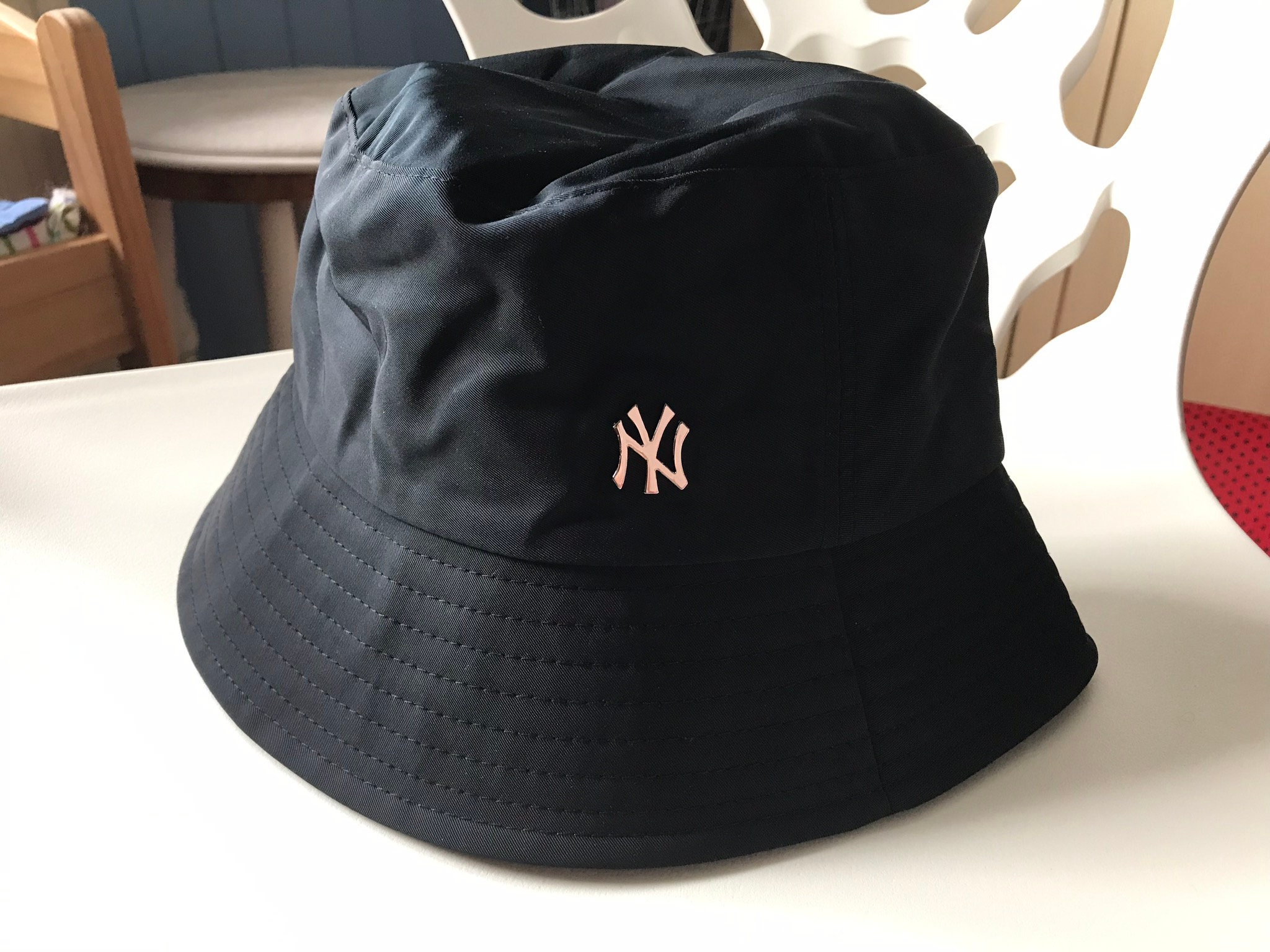 Black Bucket Hat Korea Marca MLB Sun Hat Etsy