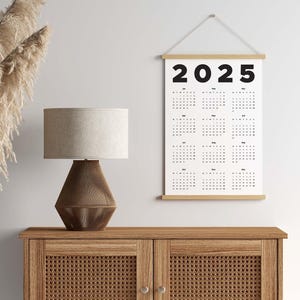 Calendrier mural minimaliste 2025