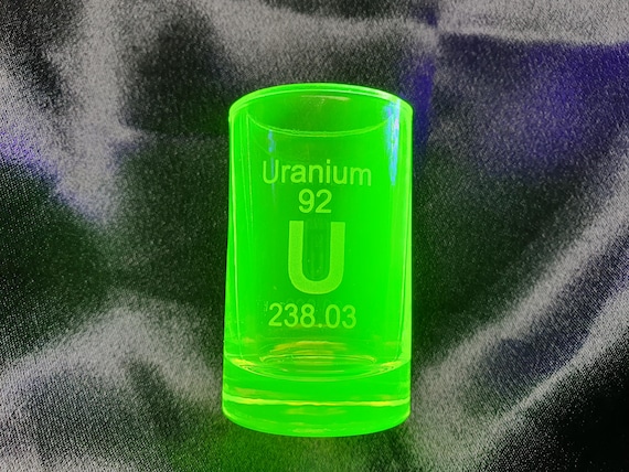 Uranium glass vodka glass original czhech collectible item