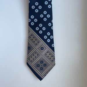 Pauline Trigere Vintage Geometric Wide Tie: 70s Statement Piece